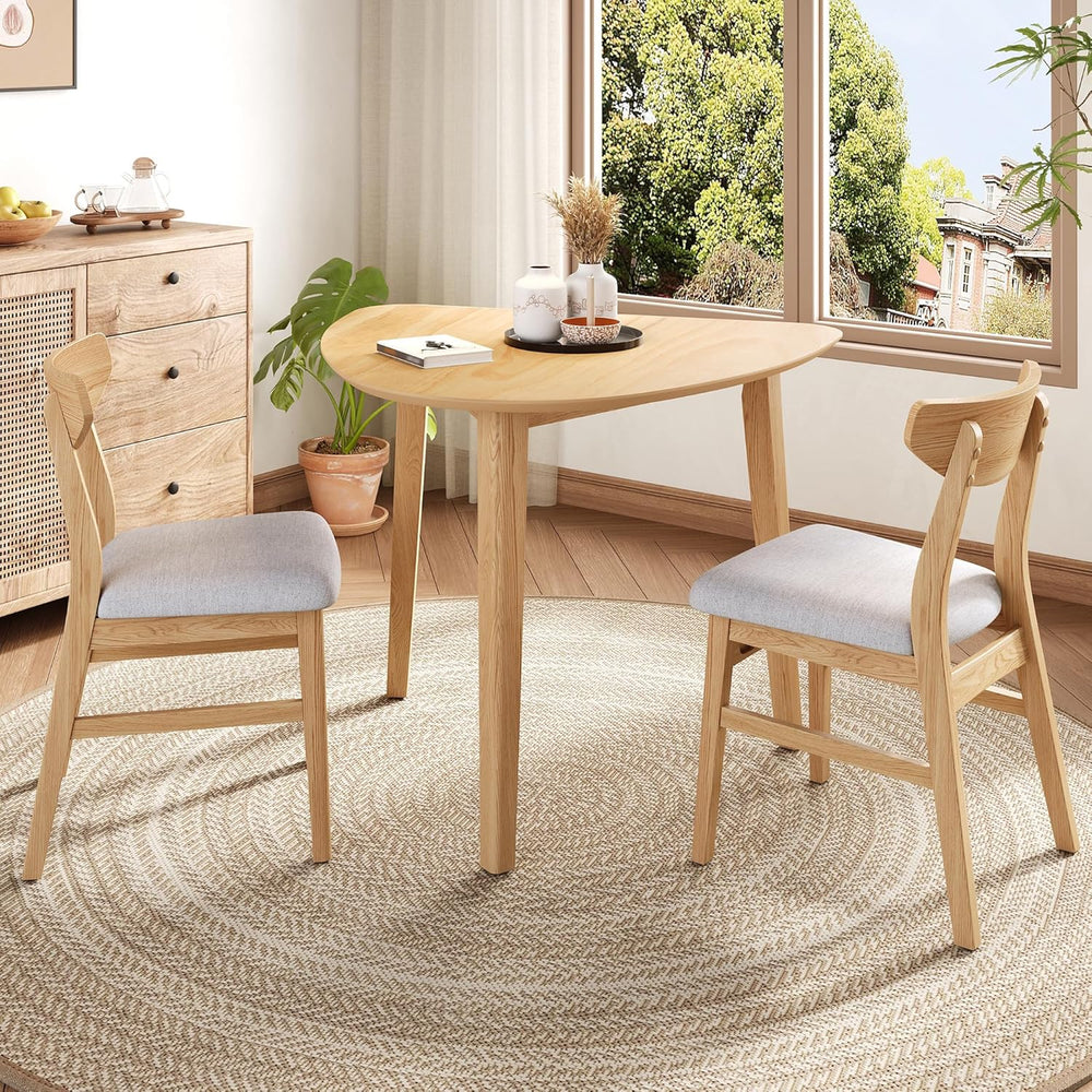 P PURLOVE Modern 3 Piece Table Set, Wood Triangular Table (Natural)