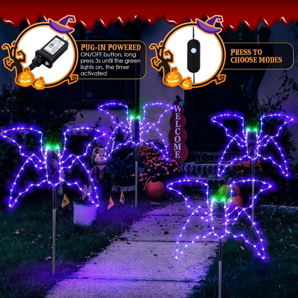 Enhon Halloween Lights Outdoor Decoration, 4 Pack Halloween Walkway Lights, 4...