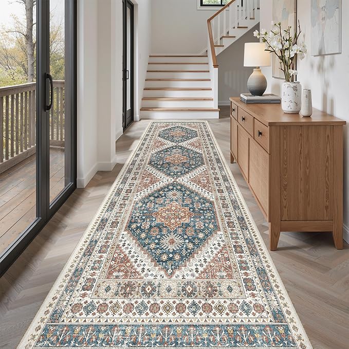 Madane Hallway Rug 3x10, Kitchen Rugs Washable Entryway Rug Vintage Kitchen - Image 4