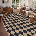 Lahome Colette Checkered Easy Jute Area Rug 8x10, Large Living Room Patio Rug by Lahome
