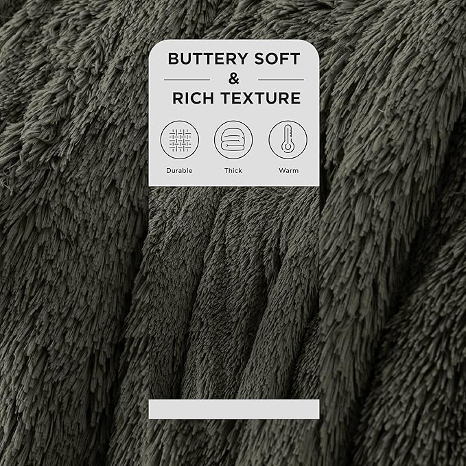 Bedsure GentleSoft Fluffy Olive Green Throw Blanket, Moss Green Decor Cozy Gifts - Image 2