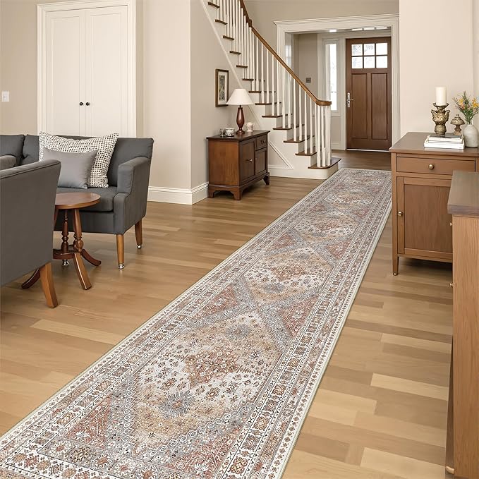 Washable Runner Rug 2.5x16, Non-Slip Long Kitchen Mats by Restydon