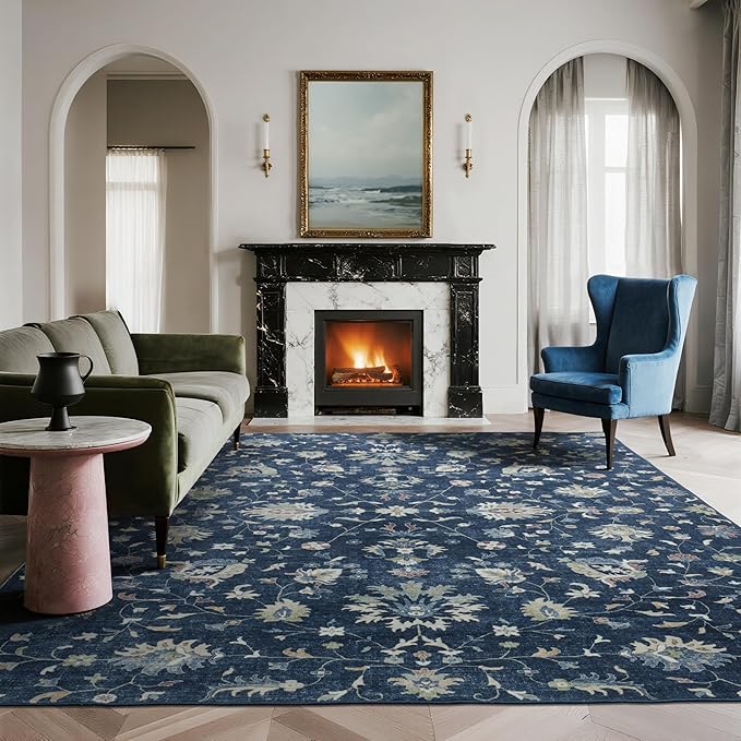 Washable Rugs 8x10 Area Rugs for Living Room, Dining Room- Soft Low Pile by Lbris