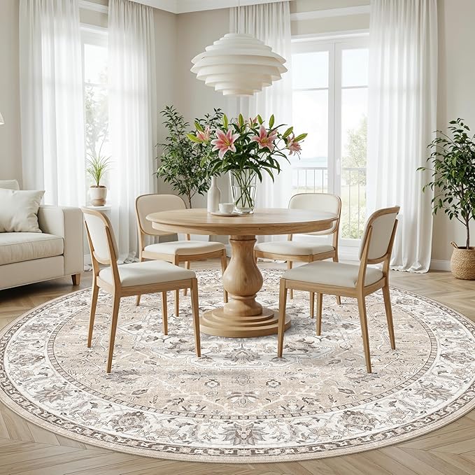 Washable 8ft Round Area Rug - Image 2
