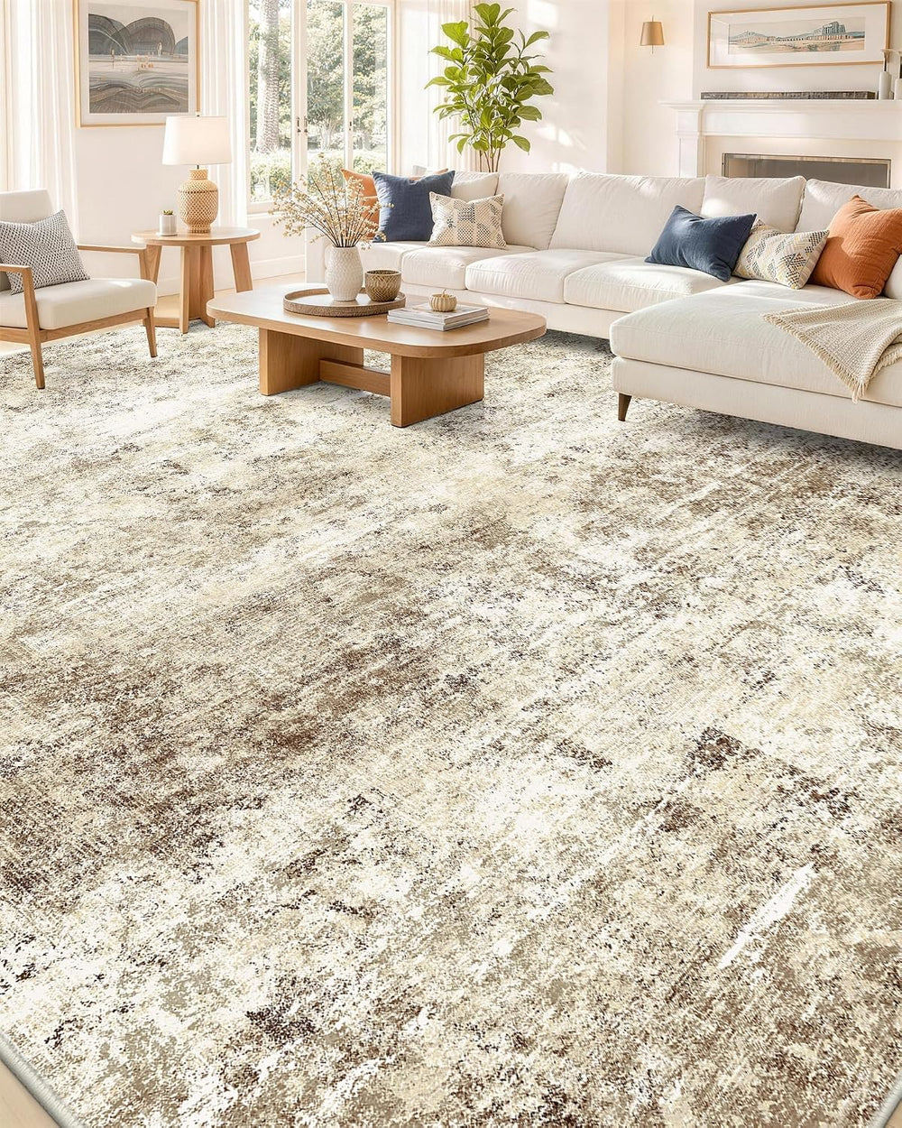 OLANLY 8x10 Washable Area Rug, Soft Non Slip Carpet for Bedroom Living Room