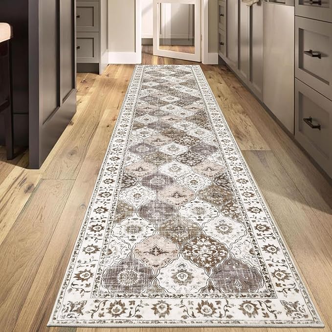 HEBE Hallway Runner Rug 2'x10' Washable Vintage Distressed Area Rugs Non Slip - Image 8