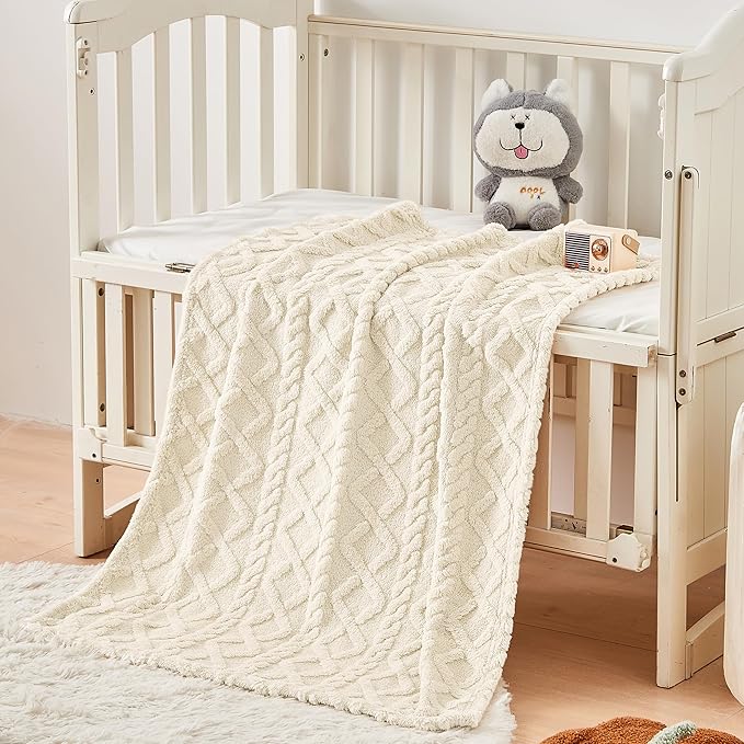 Sherpa Fleece Baby Blanket, Ultra Soft Fluffy Premium Baby Blankets - Image 5