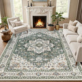 Area Rugs 10x12 Living Room Rug: Washable Rug Soft Vintage Boho Medallion by EXPEDIX
