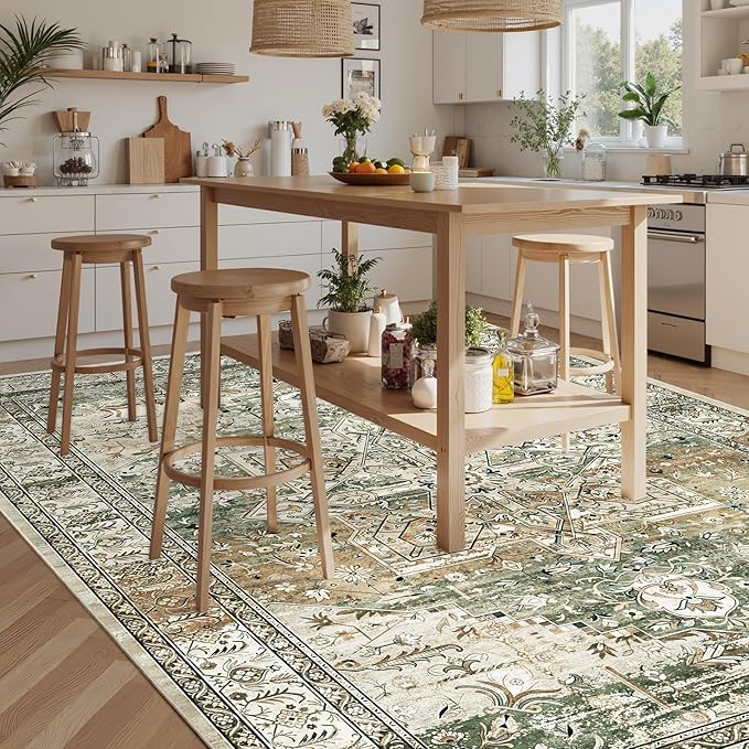9x12 Area Rugs for Living Room, Non Slip Machine Washable Vintage Rugs - Image 9