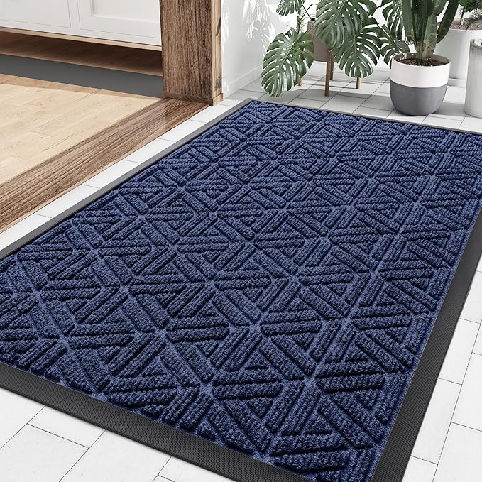 Smiry Front Door Mat Outside Entrance, Heavy Duty Sturdy Natural Rubber Doormat by Smiry