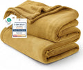 Bedsure Fleece Blanket Queen Blanket Gold Yellow by BEDSURE