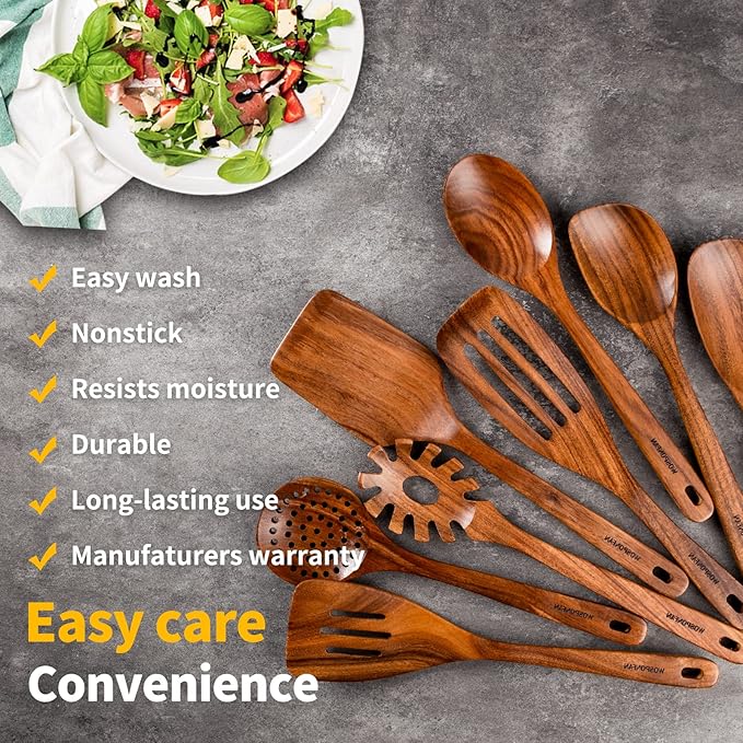 Wooden Spoons for Cooking, Wooden Utensils for Cooking - Image 4