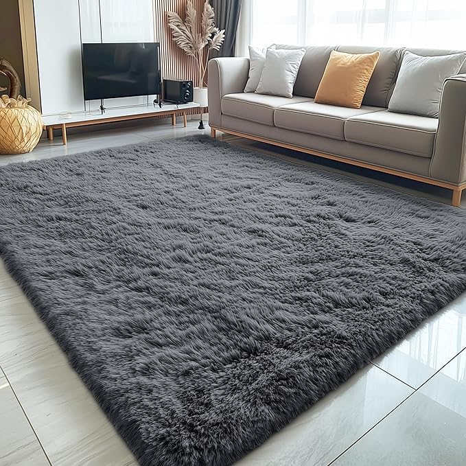 OLANLY 5x5 Area Rugs for Living Room Bedroom, Machine Washable Soft Fluffy - Image 3