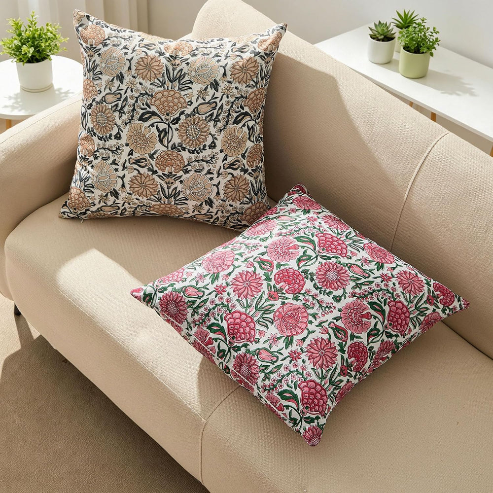 Outdoor Waterproof Pillow Covers 24x24 Brown Floral Outdoor Decor