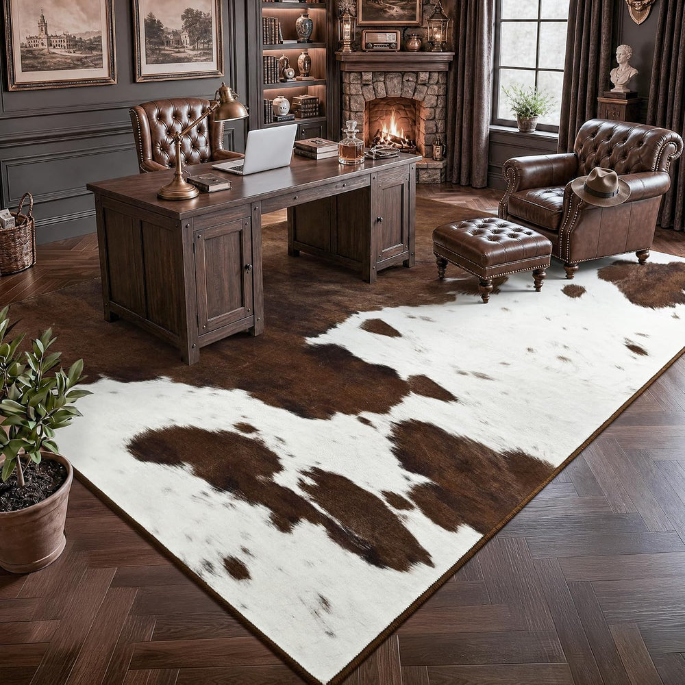 Foxmas 4x6 Cow Print Rugs for Living Room Bedroom