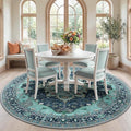 Area Rugs 7ft Washable Non-Slip, Floral Vintage Distress Print Pattern by RELEANY