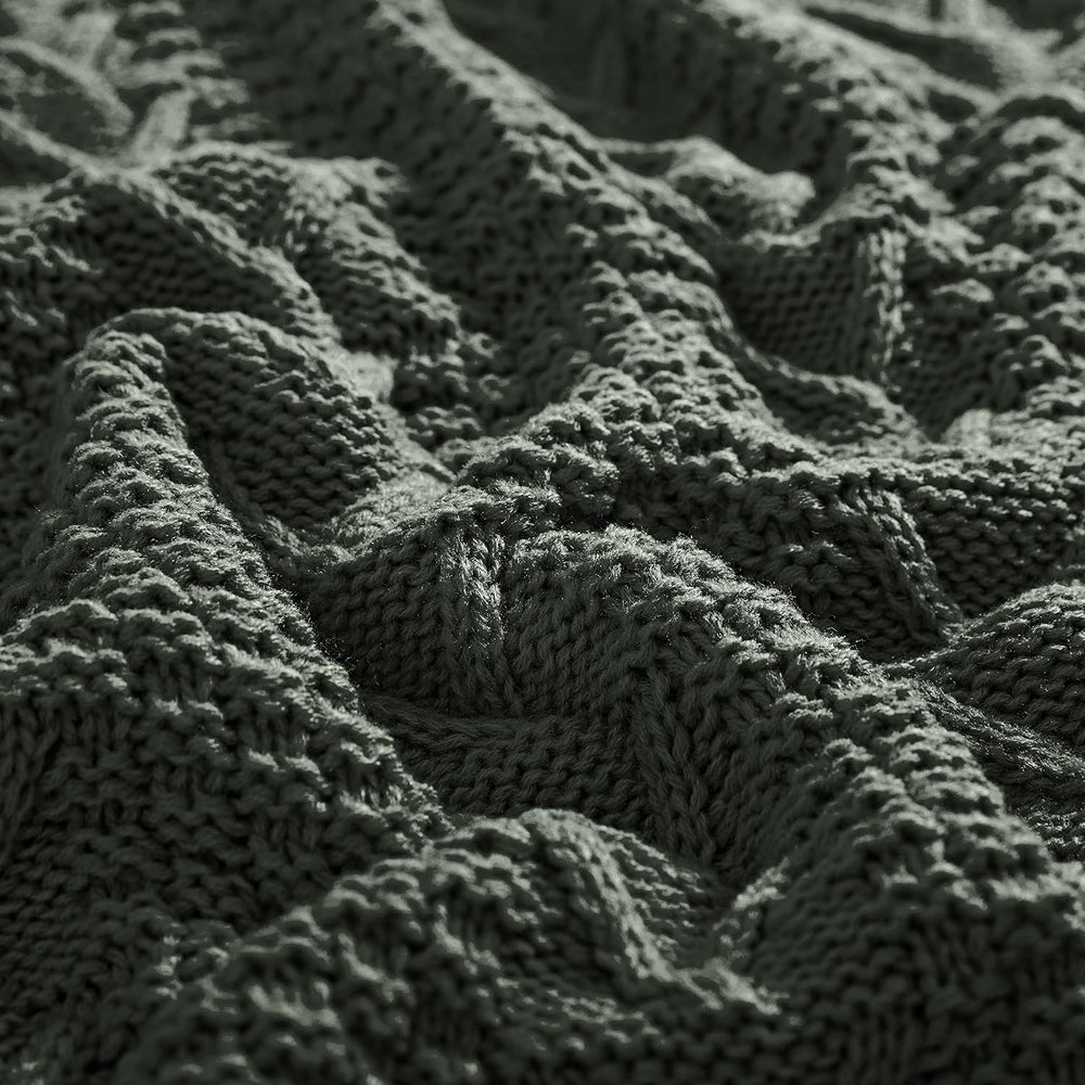 Aormenzy Knitted Throw Blanket (50" x 60") and 2 Pillow Covers (18&...