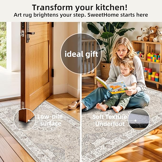 2-Piece Kitchen Runner Rug Set: Washable Non-Slip Floor Mats - Image 4