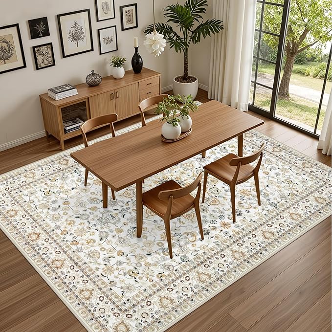 Area Rugs 9x12 Living Room Rug: Washable Rug Soft Vintage Boho Carpet Indoor - Image 5