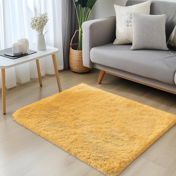 OLANLY 3x5 Machine Washable Small Bedside Rug, Soft Fluffy Shaggy Rugs - Image 3