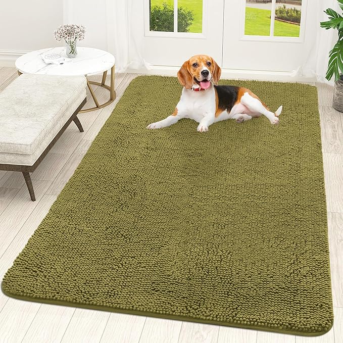 OLANLY Dog Door Mat for Muddy Paws 59x35, Absorbs Moisture and Dirt, Absorbent by OLANLY