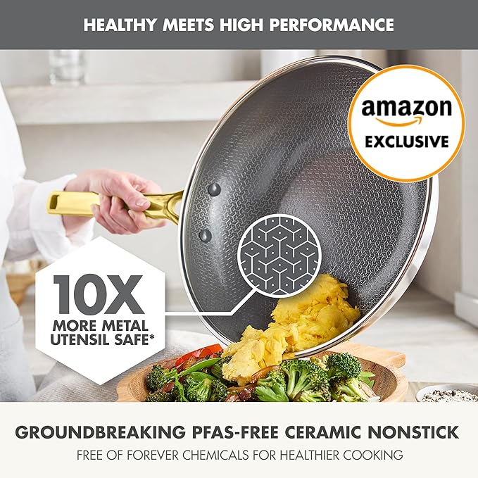 GreenPan Hybrid 11” Nonstick Stainless Steel Wok Pan, APEX Tri-Ply Thermobond