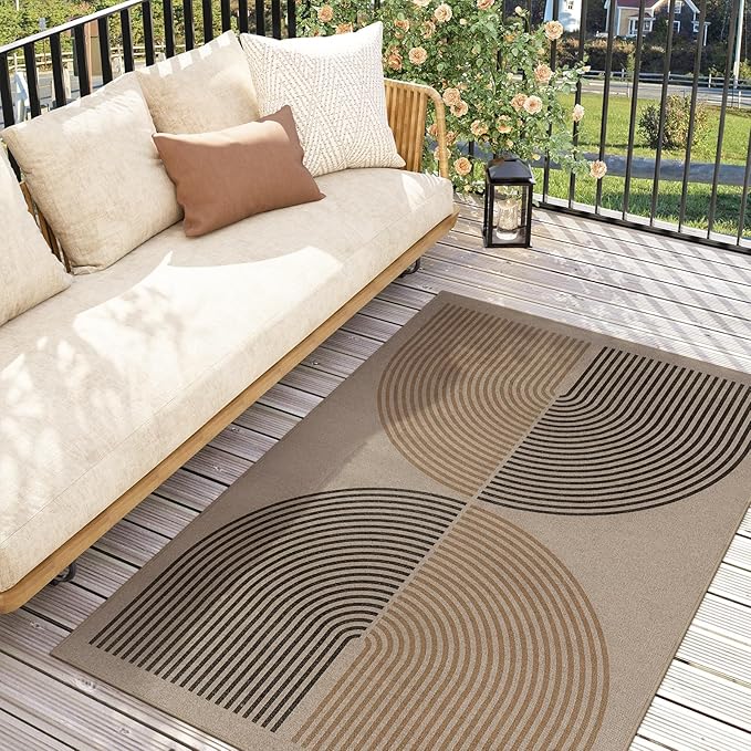 Lahome Modern Rainbow Easy Jute 3x5 Patio Rug, Washable Rugs - Image 4