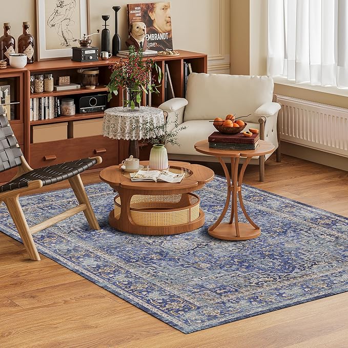 Washable Area Rug 8' x 10' Vintage Traditional Persian Mat - Image 2