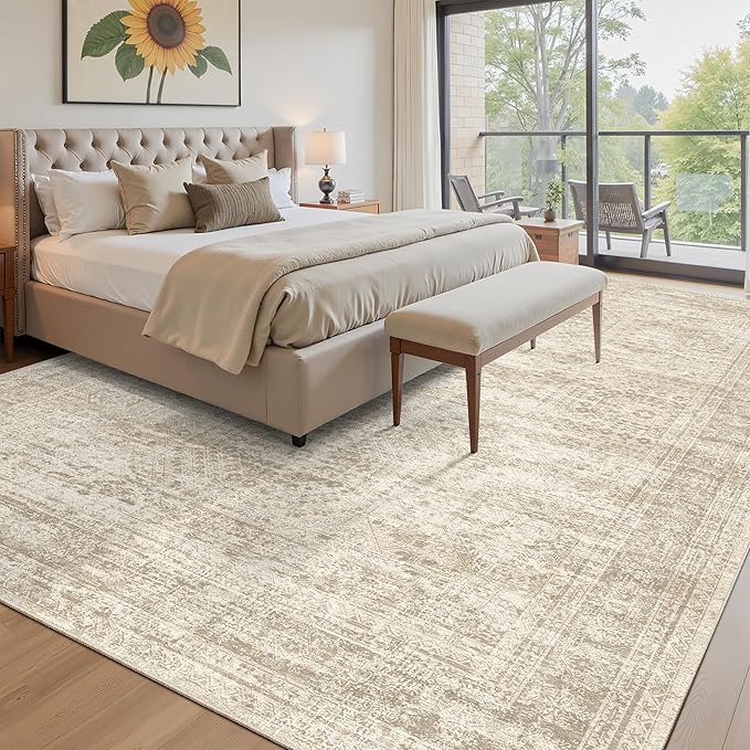Area Rug 10x12 Vintage Washable Living Room Large Carpet Non Slip Bedroom - Image 9