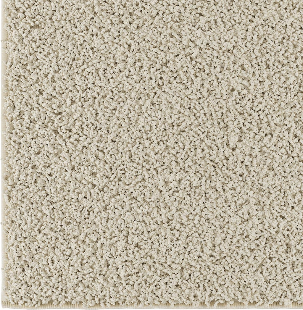 Ottomanson 2' x 6' Shaggy Runner Rug - Plush & Cozy Non-Slip Carpet for Bedroom, Living Room, Bathroom & Entryway - Durable & High-Traffic Friendly for Hallways & Dorms, Cream
