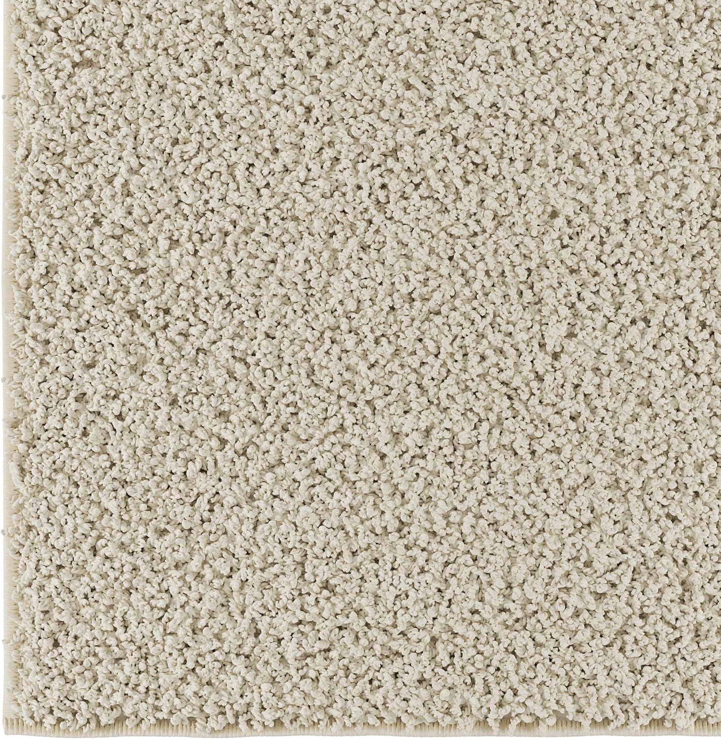 Ottomanson 2' x 6' Shaggy Runner Rug - Plush & Cozy Non-Slip Carpet for Bedroom, Living Room, Bathroom & Entryway - Durable & High-Traffic Friendly for Hallways & Dorms, Cream
