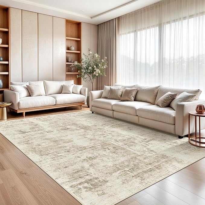 6x9 Abstract Area Rugs for Living Room 6 x 9 Washable Non Slip Low Pile Gray - Image 2