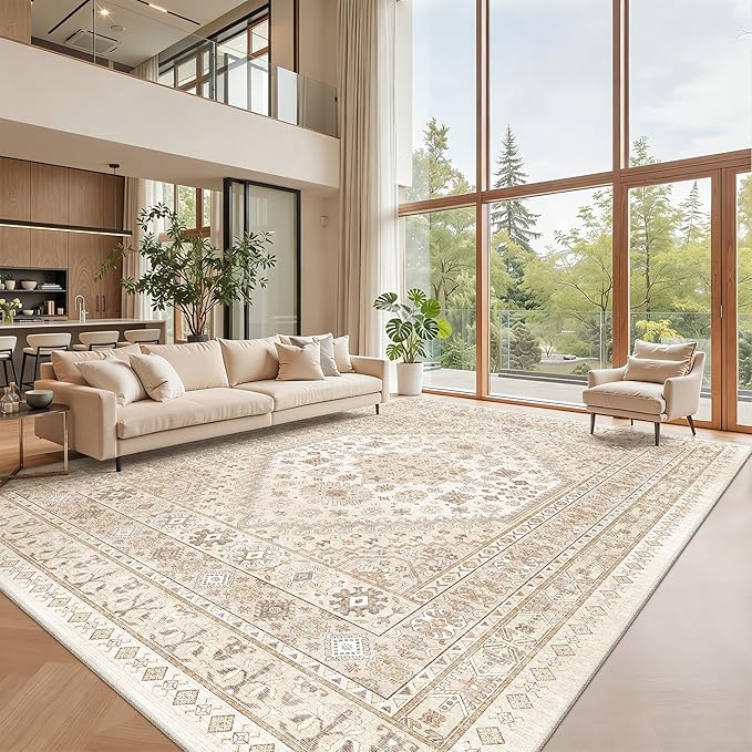 zesthome 12x15 Area Rugs, Large Washable Rug, Ultra-Thin Stain Resistant Rugs by Zesthome