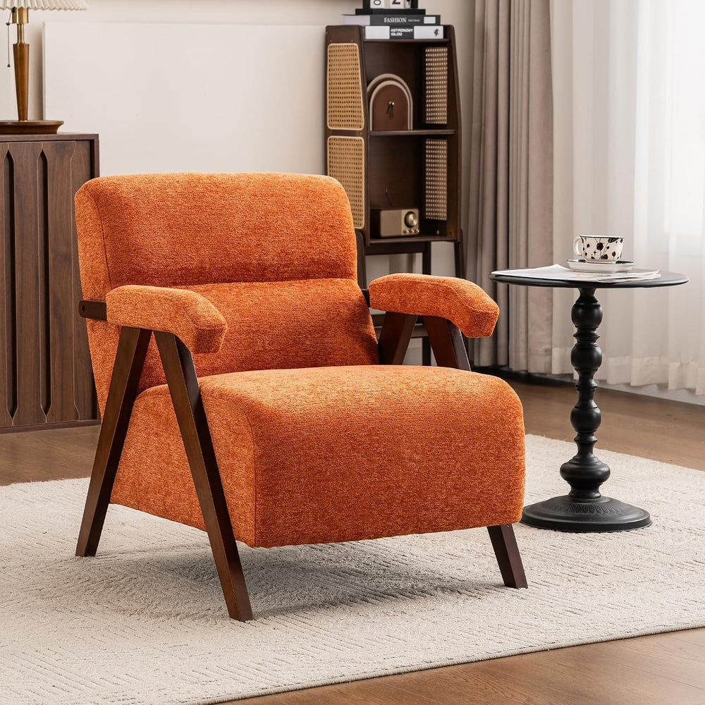 Accent Chair Mid Century Modern Living Room Chairs with Thick Cushion Comfy U...