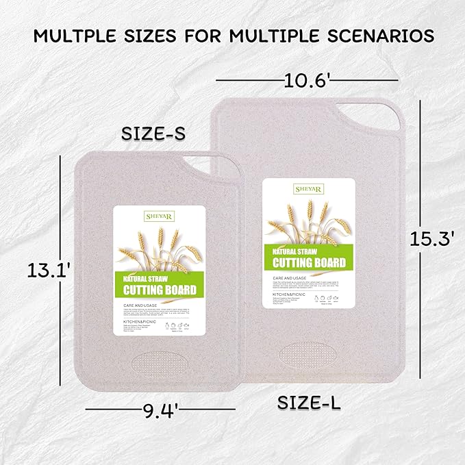 Cutting Board for Kitchen, Wheat Straw Fiber Cutting Board, Dish Washer Safe - Image 3
