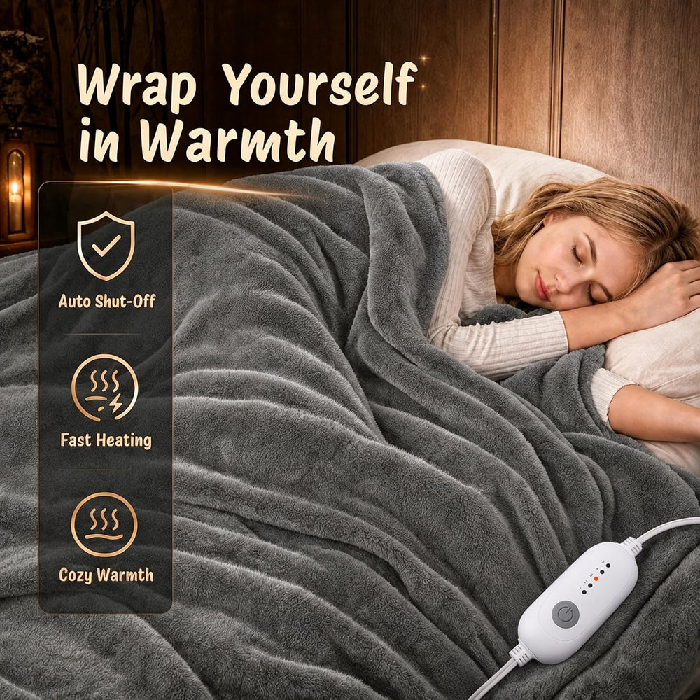 Electric Heated Blanket Full Size 72"x84",Fast Heating Throw, Soft ...