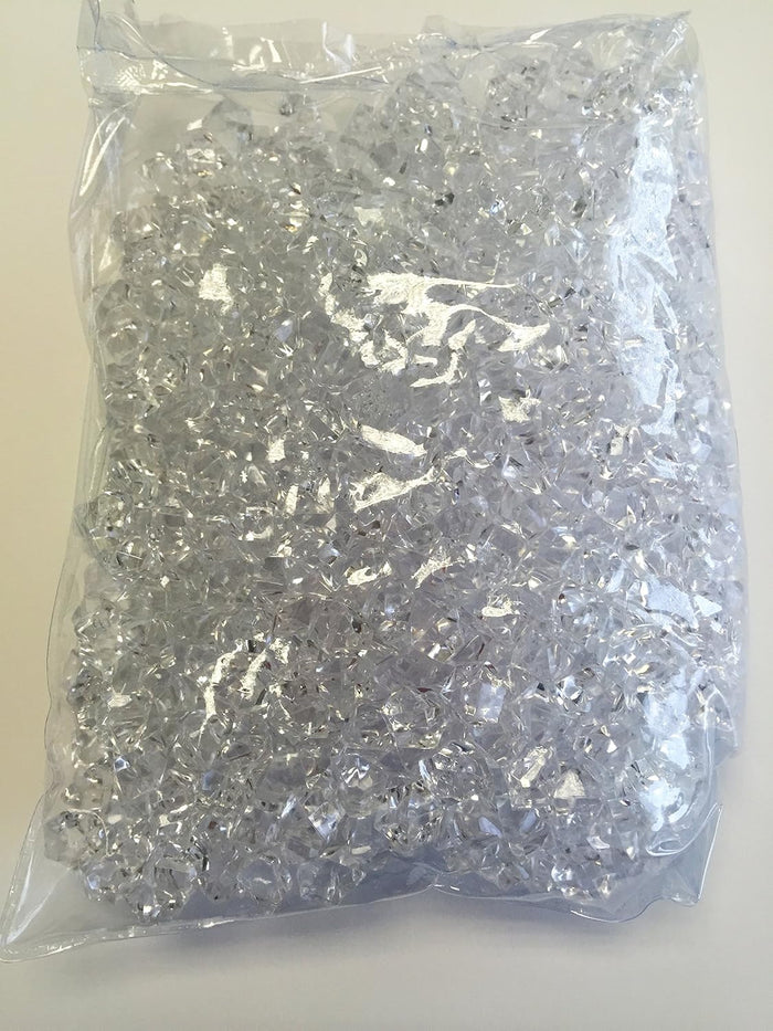 Crystal Acrylic Ice Rock Vase Gems or Table Scatters 8 lbs, Clear or Colored (Medium, Clear)