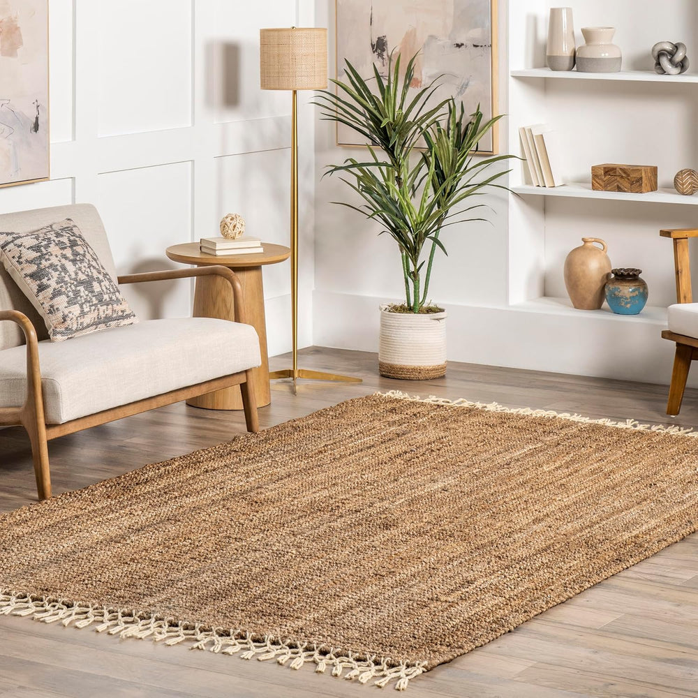 nuLOOM Raleigh Natural Solid Hand Tufted Area Rug, 5' x 8'