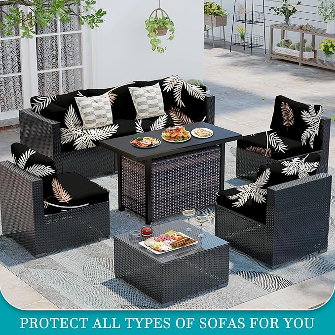 12Pcs Stretch Patio Cushion Covers, Outdoor Couch Covers Replacement, Outdoor - Image 4