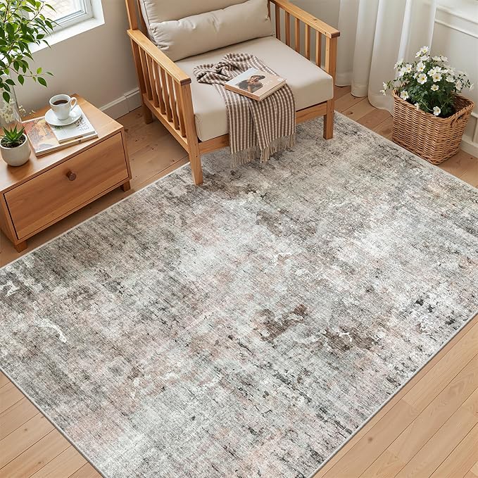 Area Rugs 4x6 for Living Room, Vintage Washable Rugs for Dining Room, Non-Slip - Image 3