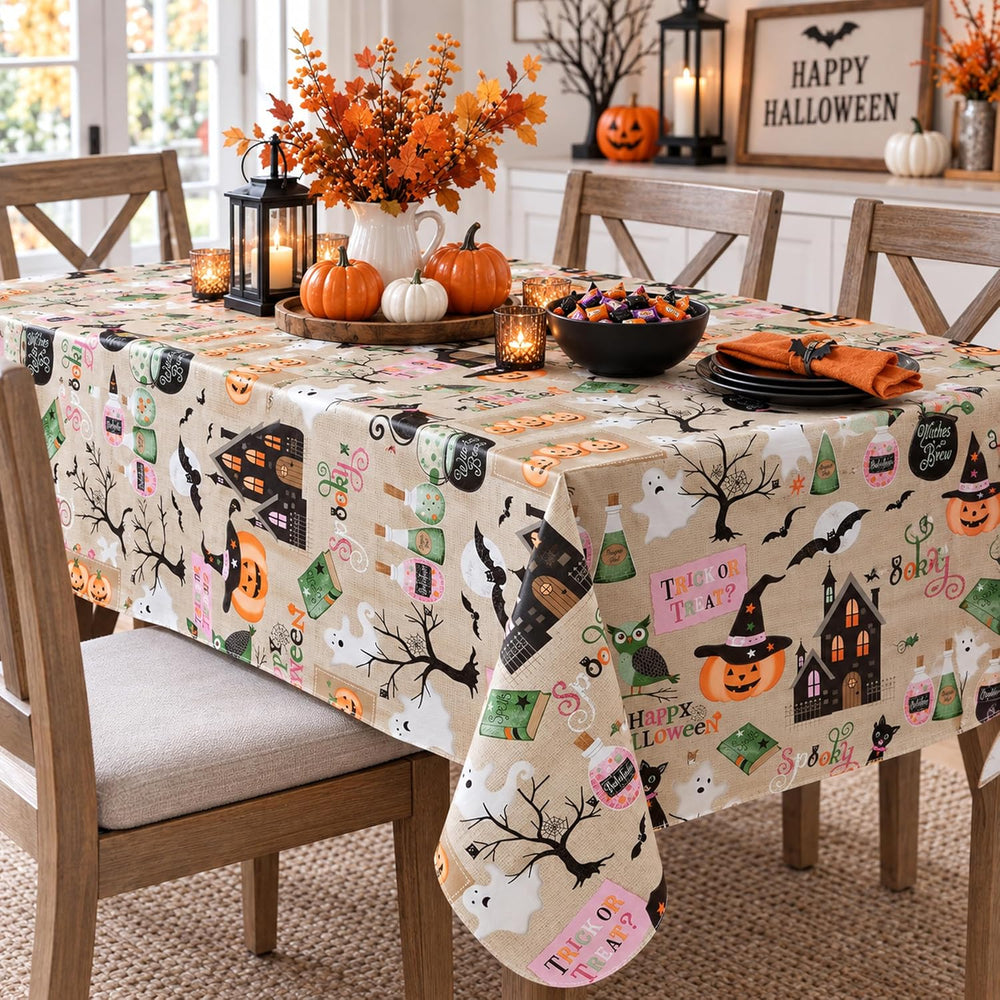 Newbridge Halloween Witches Brew 60 x 120 Inch Rectangle Vinyl Tablecloth
