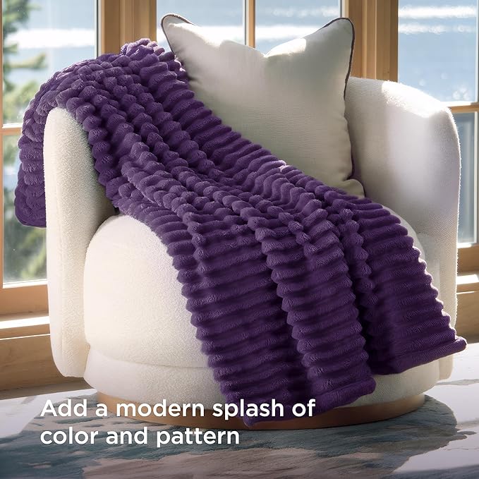 Bedsure GentleSoft Purple Throw Blanket - Image 3