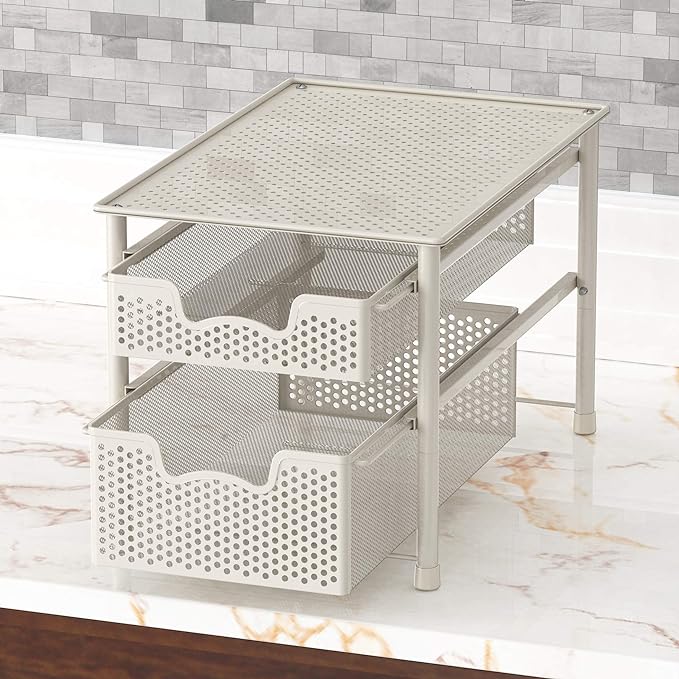 Simple Houseware Stackable 2 Tier Sliding Basket Organizer Drawer - Image 6