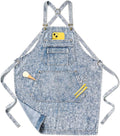Denim Apron with Pockets for Hair Stylist Gardening Craftsmen Barista Women by Vammcht