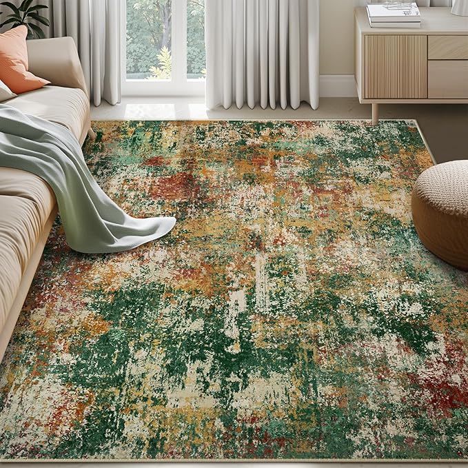 Washable Area Rugs 6'x9' Non-Slip Modern Abstract Soft by RELEANY