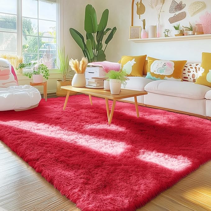 OLANLY Area Rugs for Living Room Bedroom, Machine Washable 4x5.9 ft Soft Fluffy - Image 3