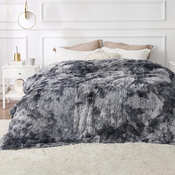 Bedsure GentleSoft Fluffy Sherpa Fleece Faux Fur Blankets Queen Size by BEDSURE