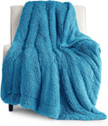 Bedsure GentleSoft Fuzzy Sherpa Faux Fur Twin Blanket Bright Blue Cozy Gifts by BEDSURE