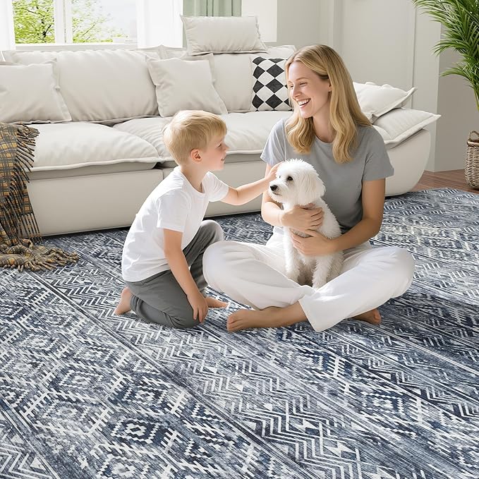 9x12 Area Rugs Washable Rug: Anti-Skid Abstract Modern Living Room Rug Soft - Image 4