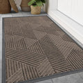 Smiry Front Door Mat Outside Entrance, Heavy Duty Sturdy Natural Rubber Doormat by Smiry